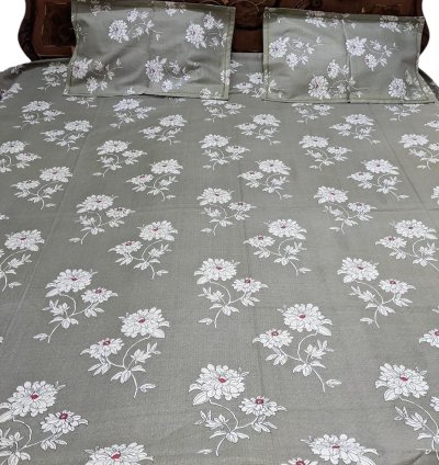 Gray Color Royal Cotton King Size Bed Sheet