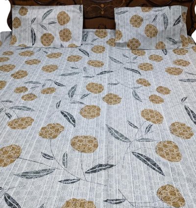 Yellow Color Khadi Royal Full Double Size Bed Sheet