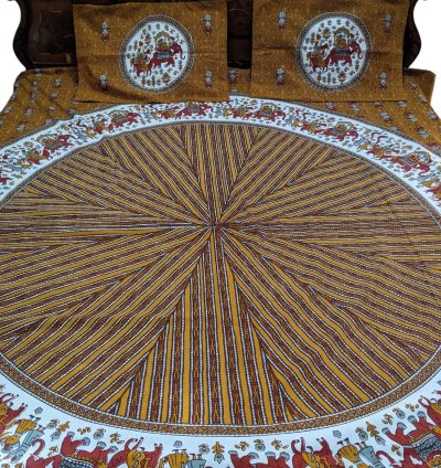 Mustard Cotton King Size Bedsheet