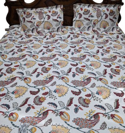 White Cotton King Bedsheet