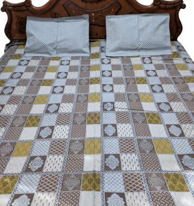 Gray Cotton King Bedsheet