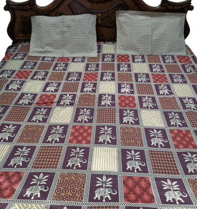 Maroon Cotton King Bedsheet